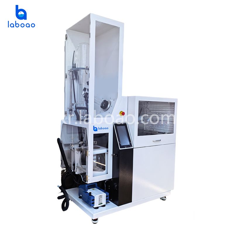 보호 장치 및 자동 충전/배수 기능이 있는 회전식 증발기