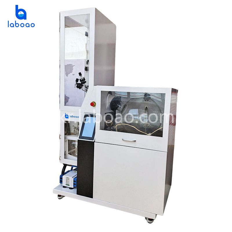 보호 장치 및 자동 충전/배수 기능이 있는 회전식 증발기