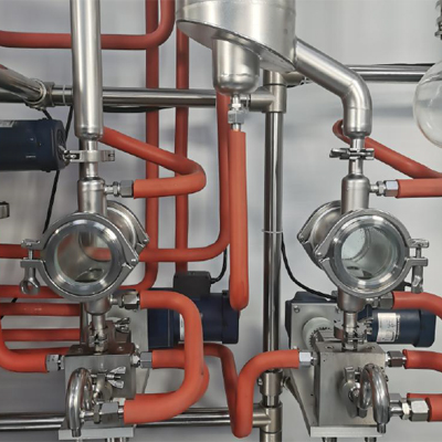 스테인레스 스틸 닦은 필름 분자 증류 detail - 가벼운 성분 및 무거운 성분의 자동 배출 및 외부 콘덴서 + 쉬운 관찰을 위한 창이 있는 콜드 트랩